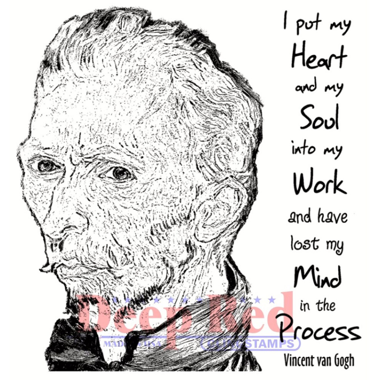 Deep Red Stamps Lost My Mind Rubber Cling Stamp 3 x 3.1 inches